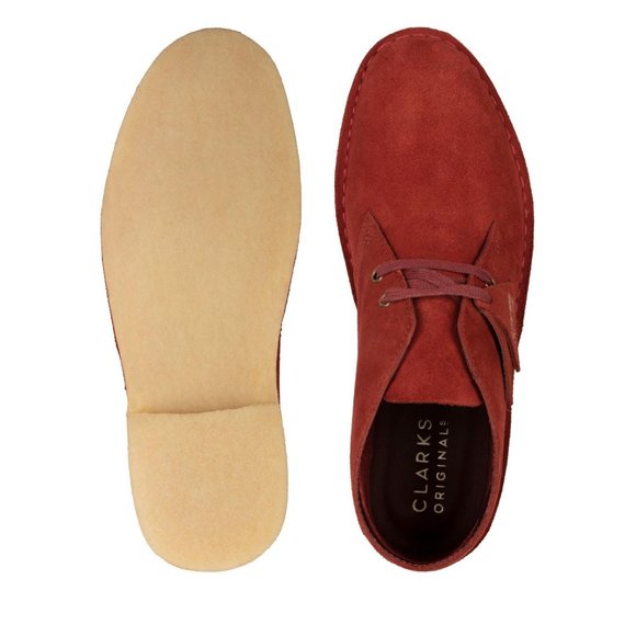 clarks Mens Desert Boot Rust Brown Suede